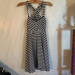 Black and white striped dress